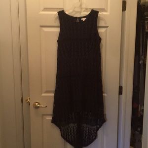 Xhilaration— High-Low navy blue lace overlay dress